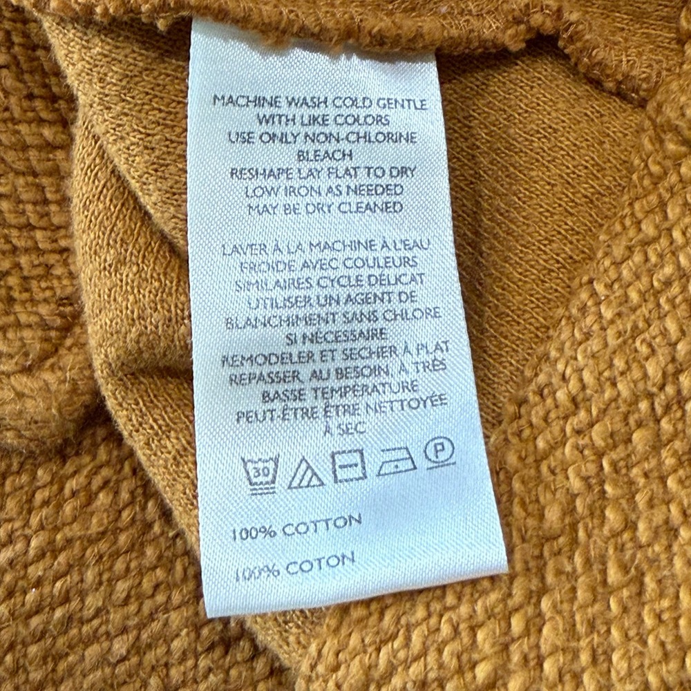Maeve Anthropologie Mustard Yellow Cotton Textured Knit Blazer XL Fall Neutral - Picture 6 of 10